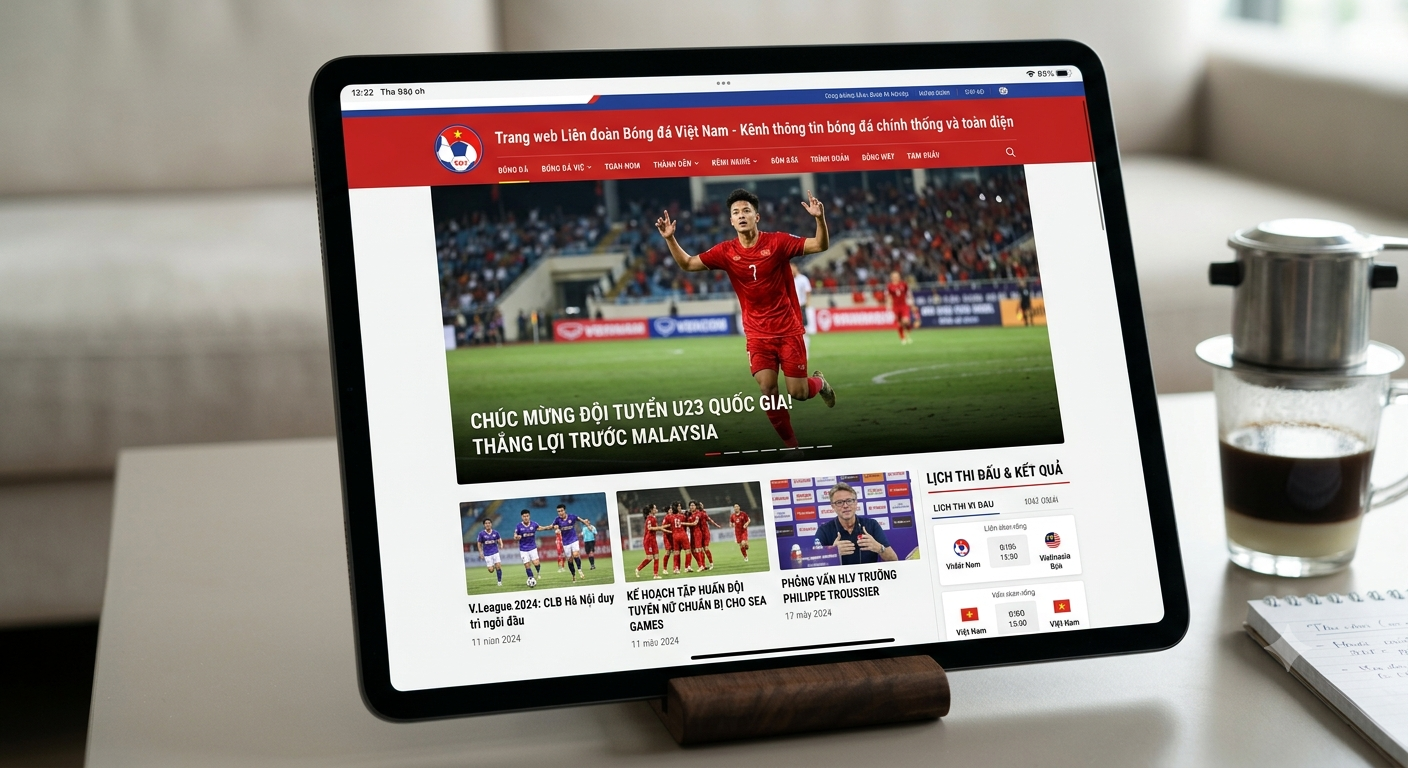 trang web liên đoàn bóng đá việt nam